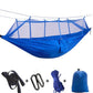 Outdoor Parachute Cloth Hammock Couble with Mosquito Net Light Portable Army Green Insect-proof Camping Aerial Tent