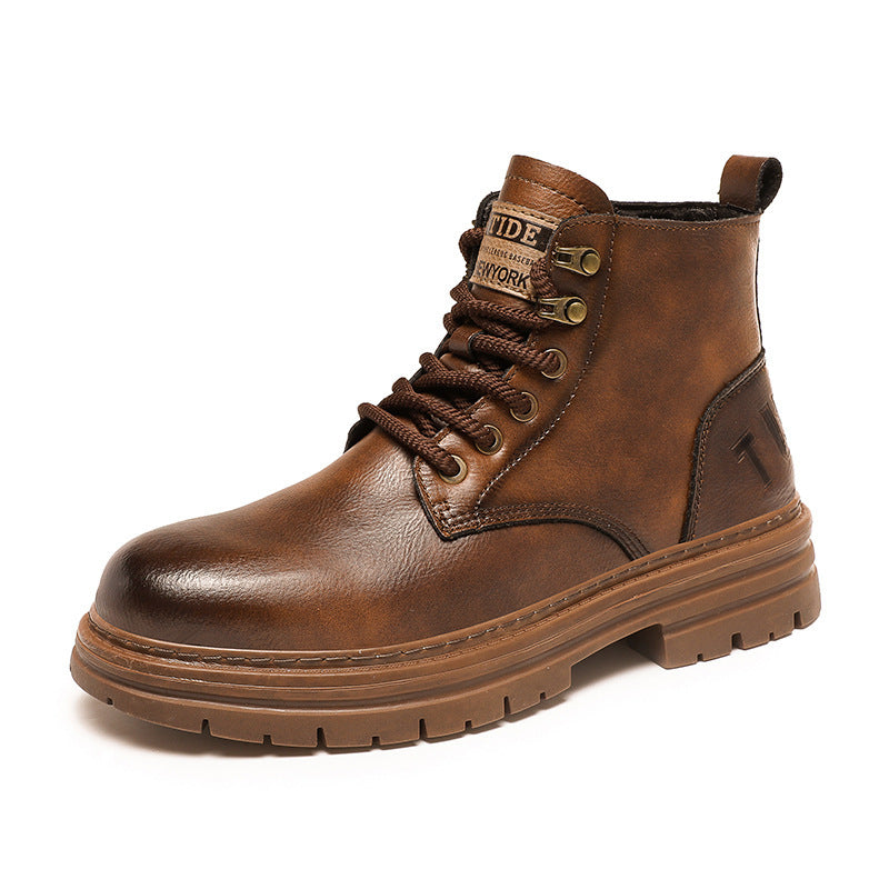New Trendy Autumn And Winter High-top American Vintage Work Boots