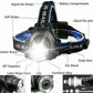 LED Headlamp Rechargeable Head Torch Zoom Headlight Super Bright Flashlight 3 Modes Work Light With 2 Li-ion Batteries 2 Charger