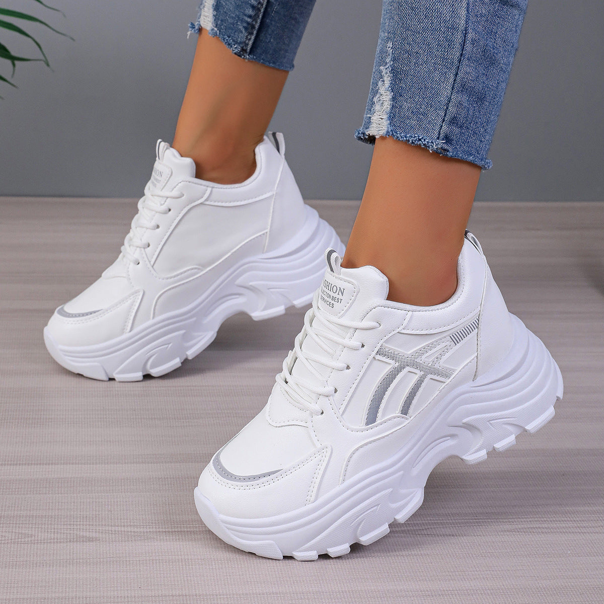 Women's Platform Lightweight Dad Shoes Wedge Sneakers