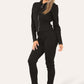 Front Pocket Zip Suit Ribbed Hooded Lounge Wear Set